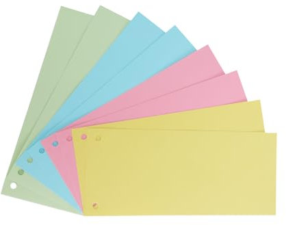 Idena 11182 - Trennstreifen, 40 Stück gelocht, Register aus 180 g/m² FSC-Mix Papier in 4 Farben, für Schule und Büro