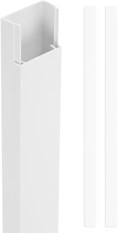 sourcing map 2pcs Cord Hider Wall 17inx1.2inx0.6in (LxWxH) PVC Cable Cover Self Adhesive Wire Hider Wall Mounted TV Cable Raceway for Cables Management (34in Total Length)