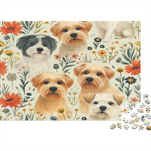 Yorkshire Terrier Jigsaw Puzzle for Adults 1000 Pieces Recycled Board Picture Puzzle - Precision Cut 1000 Piece Jigsaw Puzzles Great Gift For All Ages 1000pcs (75x50cm)