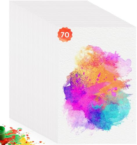Omtofo 70 Blatt Aquarellpapier 300g/m², Aquarell Papier Postkarten, Aquarell Karten Blanko, Aquarellblock Watercolor Paper Für Kinder Studenten Erwachsene Künstler Zeichnen DIY(17,8 cm x 12,7 cm)