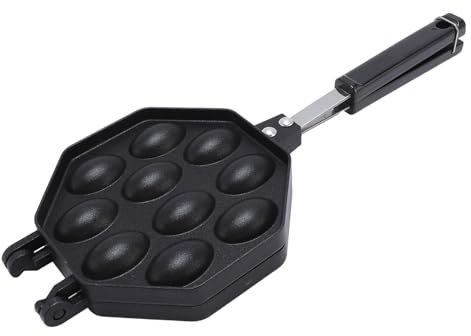 Estufa Huevo Waffle Maker Aleación de Aluminio Antiadherente Burbuja Waffle Pan para el Hogar Multifuncional Cocina Resistente Minimalista Calentamiento Rápido Distribución