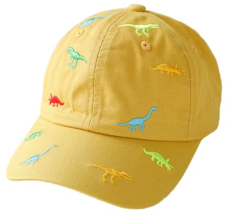 Kinder Baseball Cap für Jungen Mädchen Dinosaurier Stickerei Verstellbar Sport Baumwolle Kappe Sonnenhut UV Schutz Basecap Sommer Herbst Kinder Schirmmütze Golf Cap für 2-6 Jahren Baby Jungen Mädchen