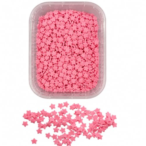 Sprinkles Stelline di Zucchero 60g – Decorazioni per Dolci, Torte, Cupcake e Biscotti – Topping per Cake Design e Pasticceria (Stelline Rosa)