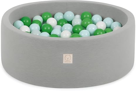 MISIOO Smart Bällebad - Kinder für Baby Zimmer - 200 Bälle Perle/Perlminze/Grün - Spielzeug - Maschinenwaschbar - Öko-Tex - 90 x 30 cm