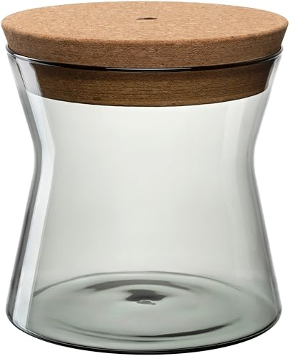 LEONARDO HOME FORMA X Dose • 1 Stück • Vorratsdose mit Korkdeckel • moderne Dose • luftdichter Behälter • stilvoll • Aufbewahrungsdose mit weiter Öffnung • elegante Optik • Höhe 16 cm • grau • 055235