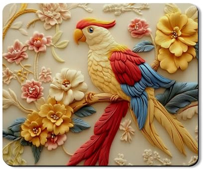 Vibrant Parrot Waschtrockner Top Protector Matte, bunte tropische Blumen Waschmaschine Staubschutz Sommer Gummi rutschfeste wasserdichte Wasch- und Trocknermatten für Waschküche 50,8 x 61 cm