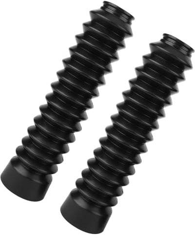 AOWINHIT Universelle Motorrad Gummi -Gabel Deckungs -Gamiters - für die Stoßdämpfer -Frontfederung, Schwarz, 2 Set von 2