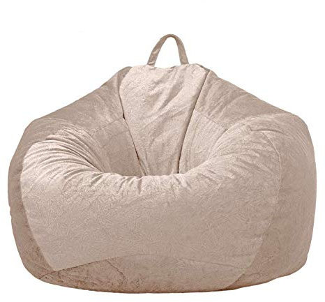 Premium Beige Outdoor Sitzsack Bezug Großer Sitzsack Hülle für Kissen und Aufbewahrung Weicher Samt Sitzkissen für bequeme Entspannung