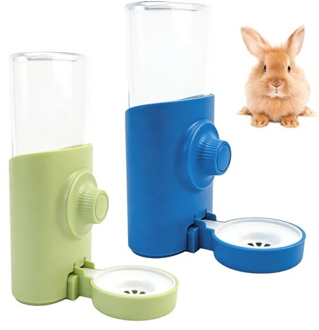 WIYETY Lot de 2 distributeurs d'eau automatiques lapins : gourde suspendue pour animaux de compagnie, bouteille d'eau automatique, bouteille d'eau pour lapin, chinchilla, hérisson, écureuil, furet