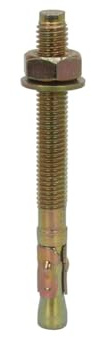 Nuts About Bolts M10 x 175mm Through Anchor Wall Bolts Fixings Throughbolts Screws Directly into Concrete, Brick, Block, Stone or Wood, Zinc Yellow Plated - Pack of 10