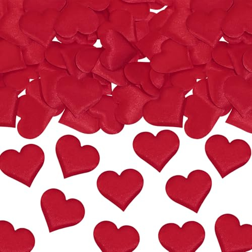 100 Stück Herz Konfetti Tisch Streu Deko, Herz Blütenblätter Romantische Dekoration, Dunkelrot Herzen Deko Confetti, Künstliche Herzkonfetti, für Valentinstag Hochzeit Jubiläen Geburtstag Party
