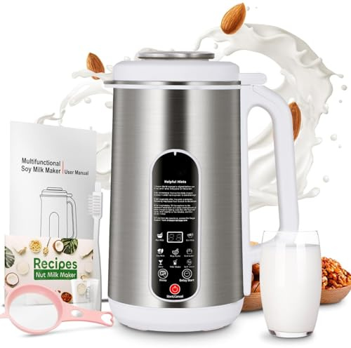 Macchina per latte di soia,Latte vegetale 1200ml, Macchina multifunzione per latte di mandorle fatti in casa