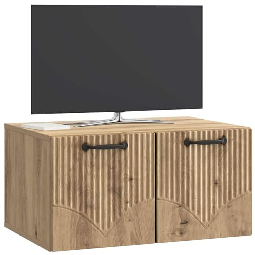 vidaXL Wandmontierter TV-Schrank Artisan-Eiche 59,5 x 41 x 30 cm, Moderner Wohnbereich, Rechteckiger Wandschrank, Viel Stauraum, Schlichtes Design für die Haushaltsorganisation