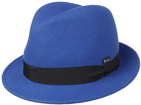 Lipodo Kinderhut aus Wollfilz - Trilby Made In Italy - Filzhut mit Ripsband - Wollfilzhut Sommer/Winter - Fedora für Kids - One Size 52-53 cm Royalblau One Size