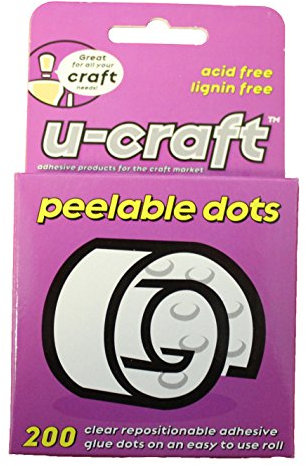 U-Craft 10mm Peelable Removable Glue Adhesive Dots 200 per roll 201062