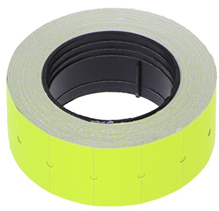 Cuigu 500 Stück/Roll Preisetiketten, farbig, selbstklebend, Rolle, Verkaufspreis (gelb)