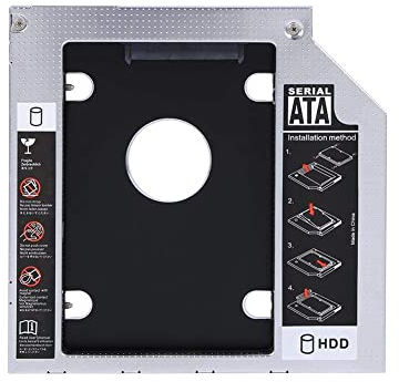 Bewinner 9.5mm Aluminum SATA HDD SSD Enclosure Hard Disk Drive Bay Caddy Optical DVD Adapter for Laptop 2.5-inch SATA hard drive, CD-ROM Universal 9.5mm Hard Drive Optical Bay Caddy