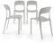 MOBILI FIVER, Sillas Amanda, Set de 4, en Gris, Polipropileno, Silla por Cocina, Jardín, Salon