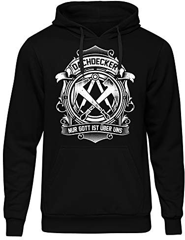 Uglyshirt89 Dachdecker Männer Herren Kapuzenpullover | Handwerker Bauarbeiter Arbeitskleidung Zunft Opa Papa | M4 (L)