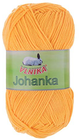 50g Strickgarn Johanka Strick-Wolle Handstrickgarn Klassikgarn Sommergarn Farbwahl, Farbe:097 melonengelb