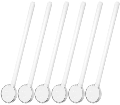 Cabilock Lot De 6 Cuillères À Thé En Verre À Long Manche 4.53 in Cuillère À Café Translucide Pour Expresso Cappuccino Desserts Salades Soirées À Domicile