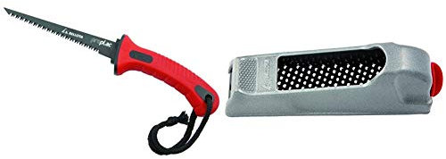Bellota 4521 Serrucho Teflón Para Placa de Yeso Laminado, Rojo + 4107-140 Escofina y Lima Metálica de 140mm
