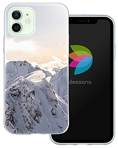 dessana Alpen transparente Schutzhülle Handy Case Cover Tasche passend für Apple iPhone 12 Berge Schnee