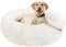 Hundebett Katzenbett Flauschig Rund aus Plüsch - Donut Kuscheliges Hundekissen Hundekorb Waschbar S/M/L/XL/XXL für Kleine, Mittelgroße und Große Hunde, Katzen und Andere Haustiere (XXL-80cm, Weiß)