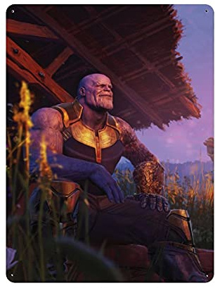 Blechschild Thanos Thanos Josh Brolin Movie Bösewicht Hero 3 Vintage Metall Pub Club Cafe Bar Home Wandkunst Dekoration Poster Retro 40 x 30 cm
