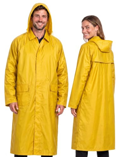 BWOLF POSEIDON Regenmantel Herren Regenmantel Wasserdichte Lange Regenjacke Outdoor Wiederverwendbare Regenbekleidung mit Kapuze