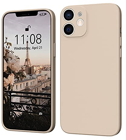 ORDA für iPhone 12 Mini Hülle Silikon Case, Handyhülle für iPhone 12 Mini Ultra Dünn Slim mit Microfiber, Kratzfeste Rundumschutz Case Schutzhülle Hülle für iPhone 12 Mini 5.4'' Khaki