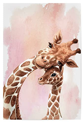 artboxONE Poster 75x50 cm Natur Giraffen Mama & Jungtier hochwertiger Design Kunstdruck - Bild Giraffe Afrika Animal