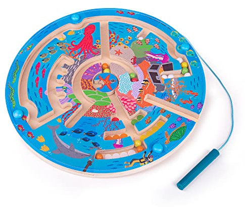 Bigjigs Toys, Aquatic Maze Puzzle, Wooden Toys, Jigsaw Puzzle, Wooden Puzzle, Farm Toys, Jigsaw For 3 4 5 Year Olds, Toddler Puzzles, Childrens Puzzles