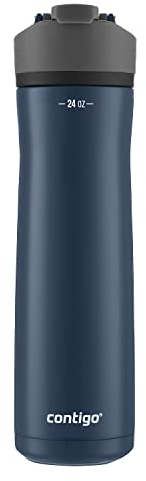 Contigo Cortland Chill 2.0 Blueberry Edelstahl-Wasserflasche, vakuumisoliert, auslaufsicherer Deckel, 680 ml, ideal für heiße oder kalte Getränke, austauschbarer Deckel, perfekt für Kinder und