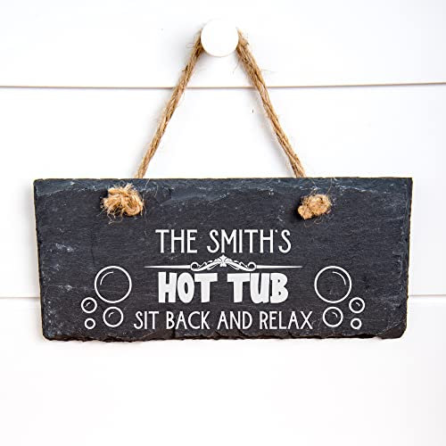 ukgiftstoreonline Personalised Slate hot tub sign outdoor use