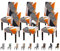 Jaotto Stuhlhussen 6er Set Wasserdicht Stuhlhussen für Esszimmerstühle Stretch Stuhlhussen Schwingstühle Waschbarer Universal Dekoration Stuhlbezug für Haus Restaurant Küche Hotel,Geometrie Orange