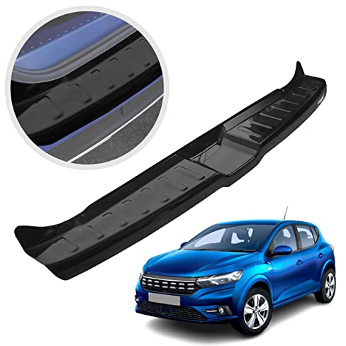 CHROMEMASTER Ladekantenschutz Stoßstangenschutz Kompatibel mit Dacia Sandero/Sandero Stepway 3 2021+ | ABS-Kunststoff, Schwarz, Glänzend; Lackschutzleiste Sichert den Heckstoßfänger vor Kratzern