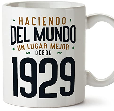 MUGFFINS Tazas 1929 Cumpleaños - En Español - Haciendo del Mundo un Lugar Mejor - 11 oz / 330 ml - Regalo original y divertido