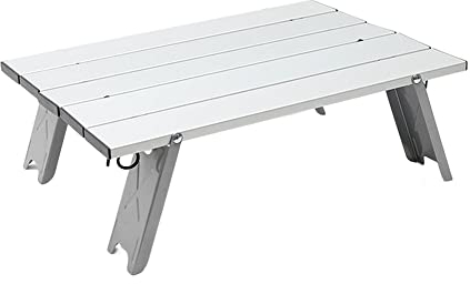 ALSODI Mesa de aleación de Aluminio Mini Ultra portátil, Mesa de Ocio Plegable Ultra pequeña, Mesa de Camping al Aire Libre, Mesa de té,Plata