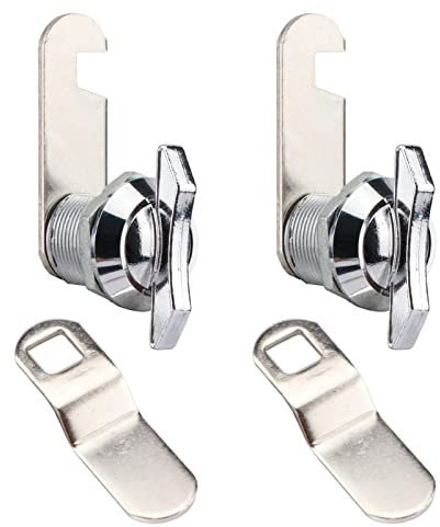 Tongdejing Lot de 2 serrures à came décalées à compartiment camping-car, boîte aux lettres, tiroir, serrure de rechange en métal porte de rangement, camping-car, véhicules (taille : S) Chrome