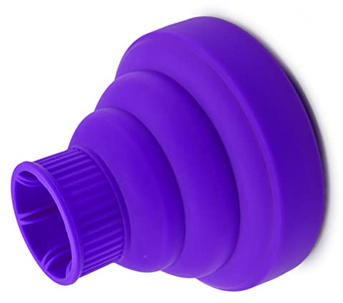 Universal Collapsible Hair Dryer Diffuser, Silicone Blow Dryer Diffuser Attachment Portable Travel Hair Dryer Diffuser for Home Hair Salon, Suitable for Nozzle 1.4 in to 2 in (Purple)