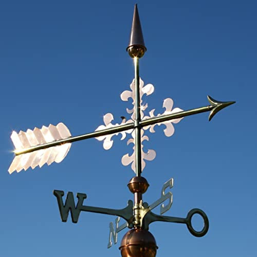 Grande Girouette 207 - Girouette de toit - Flèche Décorée en Cuivre