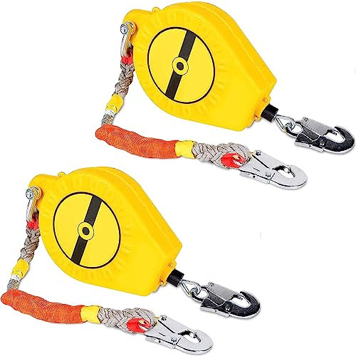 Höhensicherungsgerät 3-20m Absturzsicherung Einziehbar mit Doppelbremssystem, Professionel Höhensicherung Auffanggerät für Dach und Gerüst, Belastung: 150kg(Size:7m)