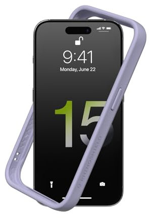 RhinoShield Bumper Case kompatibel mit [iPhone 15 Pro Max] | CrashGuard - Stoßdämpfende Schutzhülle im schlanken Design - 3.5 Meter Fallschutz - Lavender