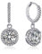 MomentWish Creolen mit Moissanite Diamant Anhänger, 2 Karat Moissanite Ohrringe Silber 925 Halo Liebes Geschenk für sie