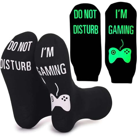 ZHYUAN Leuchtend Lustige Gaming Socken,Männer Geburtstag Socken,Geburtstag Socken Herren,Mann Geschenkideen Socken,Lustige Socken Geburtstagsgeschenk,Baumwollsocken Wintersocken für Männer Geschenk