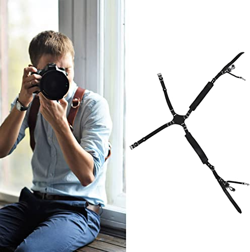 Topyond Camera Strap Dual Shoulder PU Leather Camera Straps with D Rings Photography Accessories for Photographers Outdoor Activities