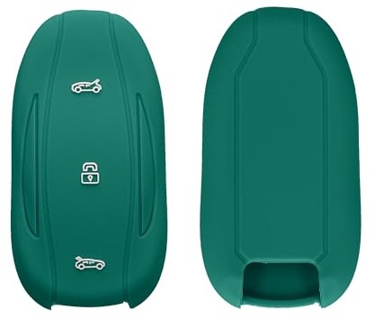 kwmobile Accessoire clé de Voiture Compatible avec Tesla Model S/Model Y/Model 3 - Coque en Silicone Souple pour Clef de Voiture pétrole