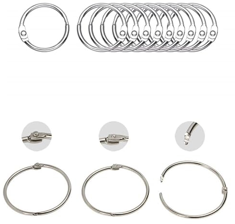 10 Stück gardinenringe zum öffnen,15mm Gardinenringe Vorhangringe, Rundringe Vorhang Clips,Silber