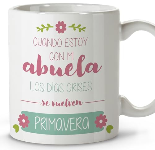 LolaPix Regalo abuela cumpleaños. Tazas originales para regalar. Regalo abuela. Regalos para abuelas. Taza cerámica 330 ml.